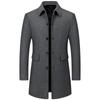Autumn Winter Men Lapel Business Casual Trench Coats Long Jackets Overcoats Male Trench Coats Man Woolen Blends Coats
