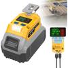 65W USB Battery Adapter for Dewalt, Power Inverter Battery Inverter Battery Charger Power Station with Type-C Port & USB Port & LED Light for Dewalt