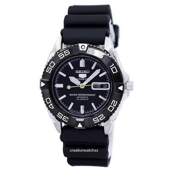 Refurbished Seiko 5 Sports Automatic Japan Made 23 Jewels SNZB23J2 Men s Watch чёрный