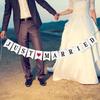 Just Married Banner Rustic White Wooden Wedding Banner Decoration