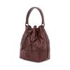 Tory Burch Willa Metallic Double T Logo Diamond Quilted Drawstring Closure Detachable Chain Shoulder Strap Leather Bucket Bag Mini 139289-639