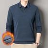 Men's Thermal Faux Two-Piece Shirt Collar Sweater