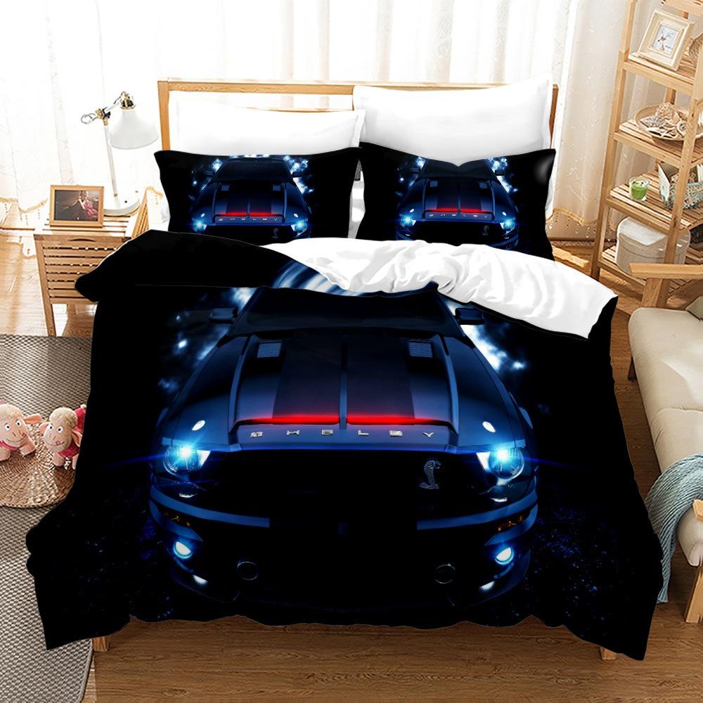 Luxury Car Duvet Cover Set Cartoo Bedding Set for Kids Boys Polyester Bedding Set King Size