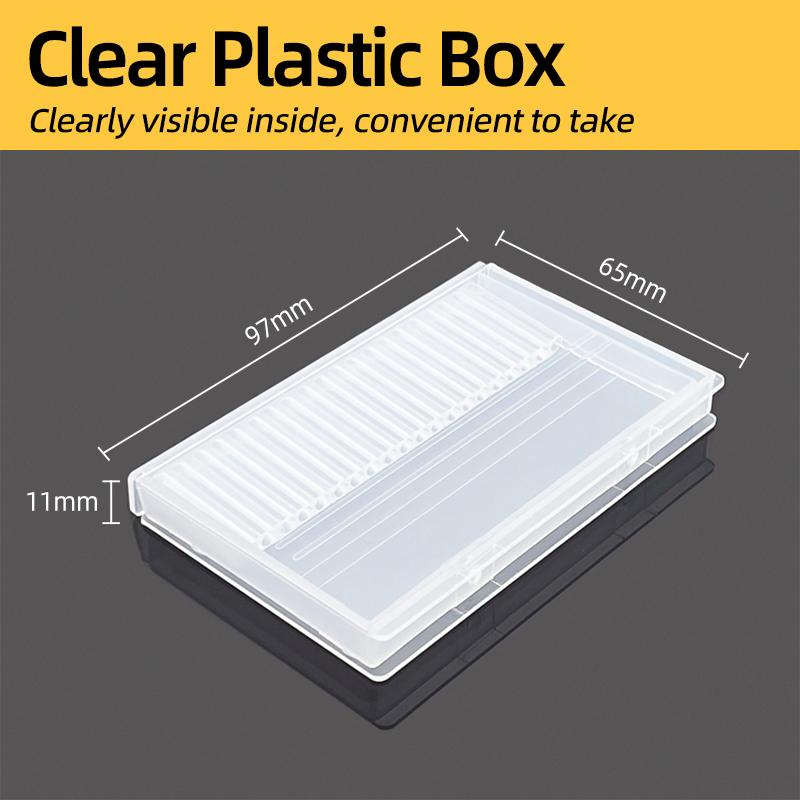 Mini Transparent Plastic Tool Storage Container 20-Hole Parts Box for Rotary File Milling Cutter Nail Tool Polishing Organization
