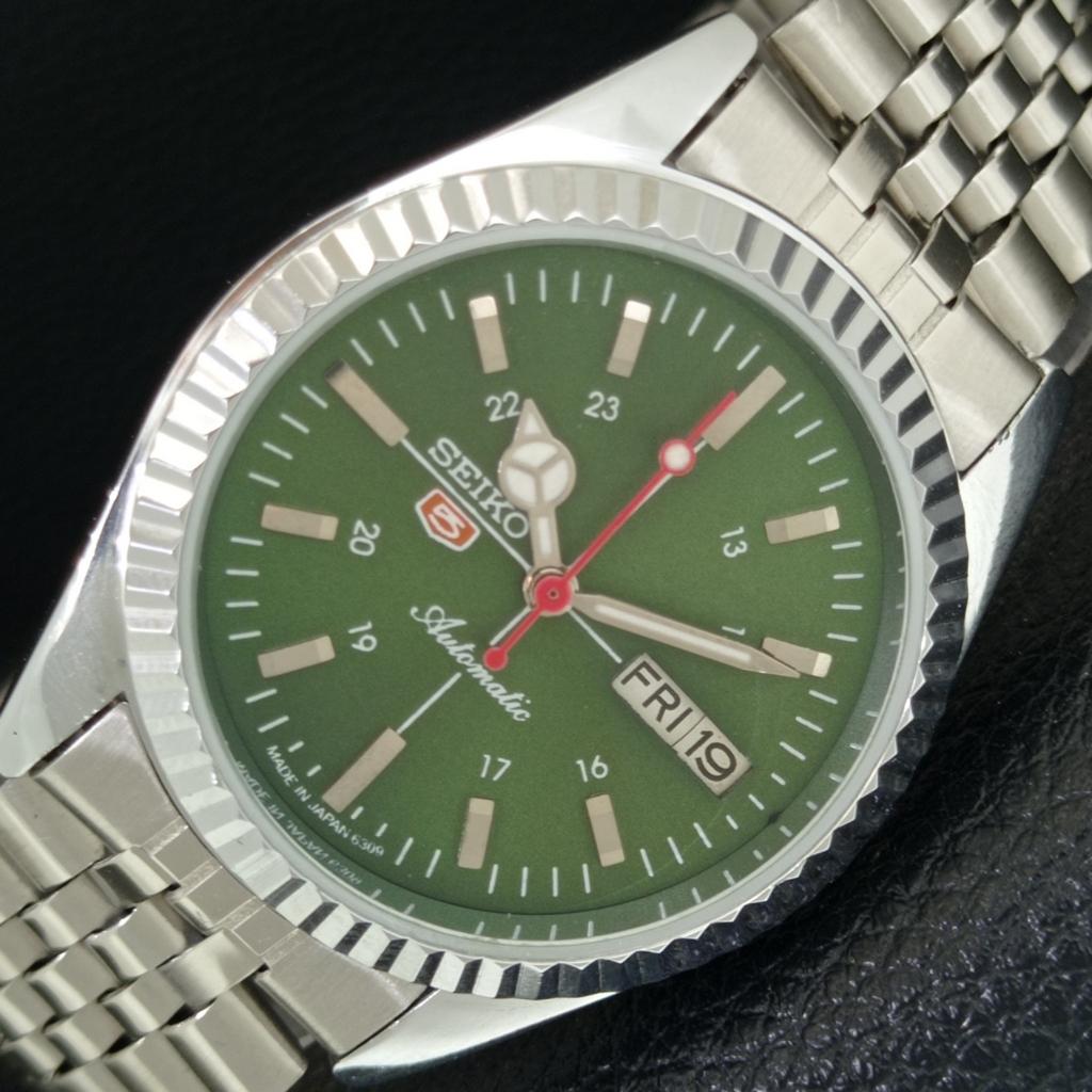 

REFURBISHED VINTAGE SEIKO 5 AUTOMATIC 6309A JAPAN MENS GREEN WATCH a442838-1