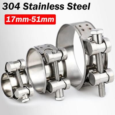 304 Stainless Steel Tube Clamps T Bolt Pipe Clip New Hose Clamps