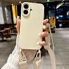 Fine Hole Integrated Hanging Hole Oblique Span Wide Rope Imitation Liquid Silicone Suitable for Iphone17 Lanyard Mobile Phone Case 16pm Soft Case