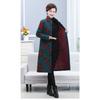 Chinese Style Embroidered Cotton Coat for Middle Aged Women Thickened Warm Long Jacket with Frog Buttons