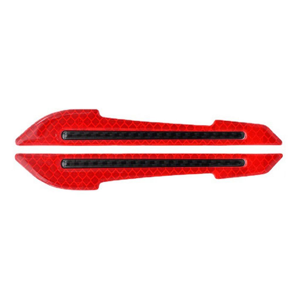 2 Pcs Car Reflective Stickers Flexional Red Rearview Mirror Reflective Stickers for Doors Bumpers