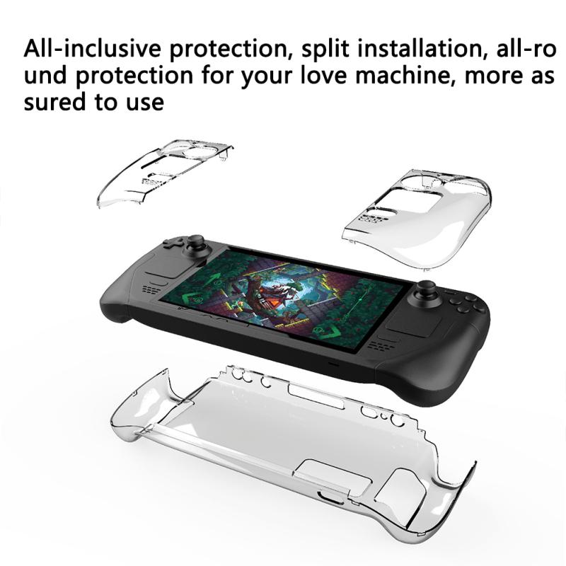 Split Crystal Protective Case Transparent Gamepad Cover Console Hard Shell Compatible For Steam Deck