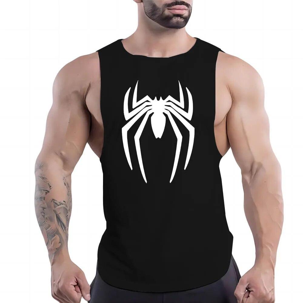 

Four Seasons Adult Men S Casual Sports Crewneck Vest Creative Spider 2d Print Fashion Comfortable Breathable Sleeveless T-Shirt