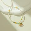Retro Rocking Horse Pearl Necklace with Colorful Enamel - Luxurious Clavicle Chain