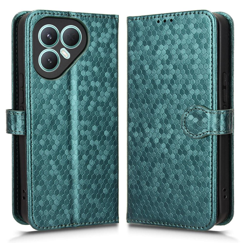 For TECNO Pova 7 Pro 5G Wallet Case Dot Pattern Imprint PU Leather Phone Cover with Wrist Strap