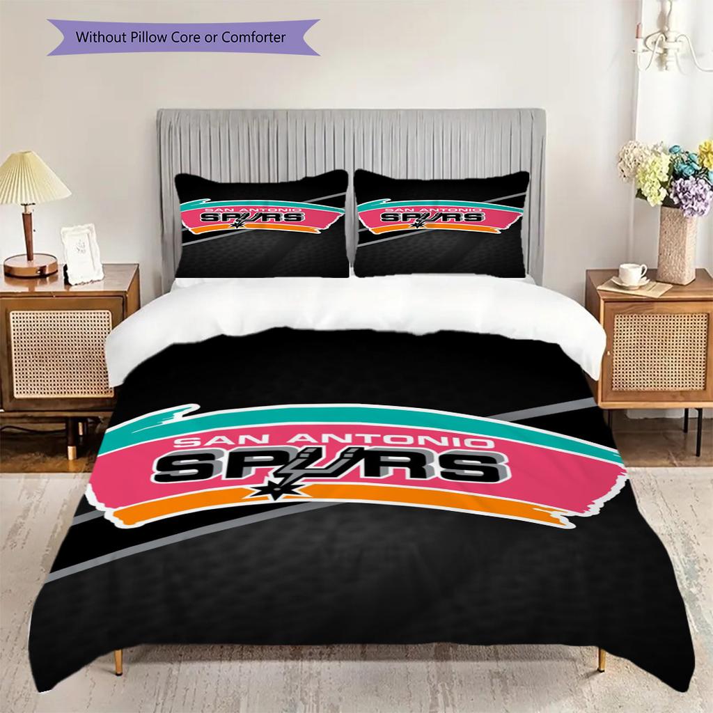 San Antonio Spurs Passion Court Bedding(1 * duvet cover + 2 * pillowcase, without core)Bedding set Duvet cover and pillowcase Christmas birthday gift