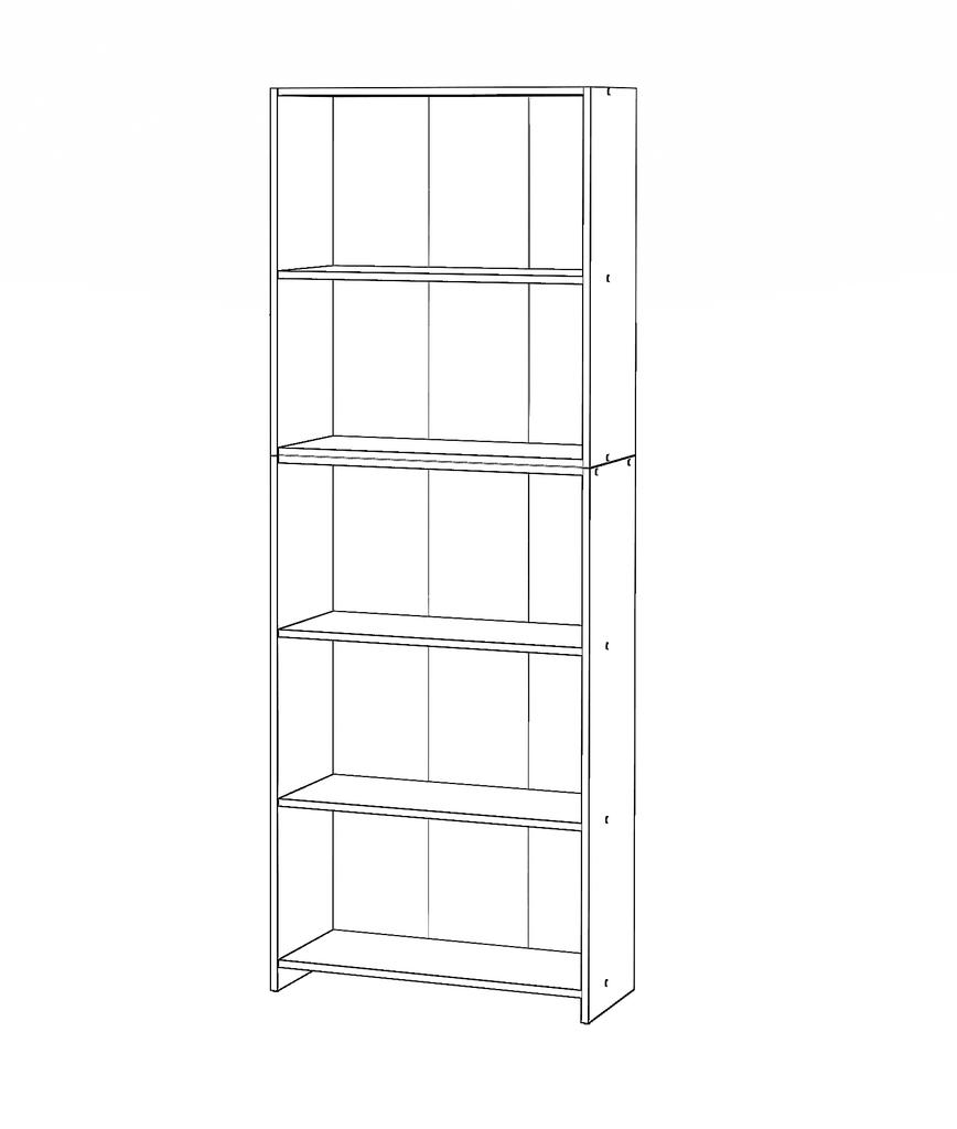 Office Bookshelf Black 70 CM 5 Shelves Binders Toys Loft