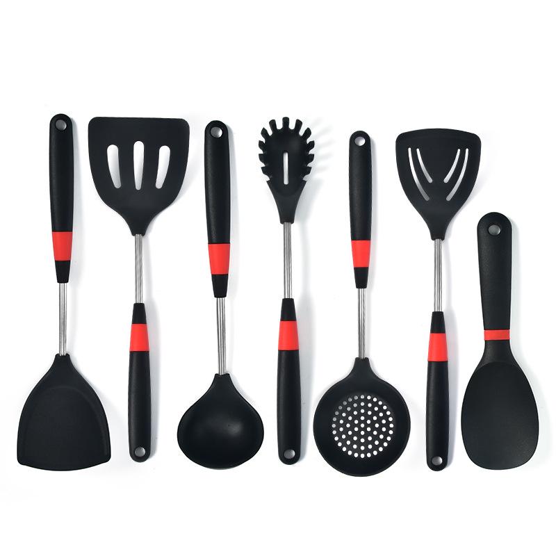 Food-Grade Red Silicone Spatula: Non-Stick Pan, Extended Handle for Stir-Frying, Top Kitchen Utensil, Hot Seller