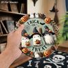 Wooden Halloween Sign with Adorable Ghost Pattern Design - Charming Wall Pediments - Ideal for Front Door, Yard, Porch, Room Decor