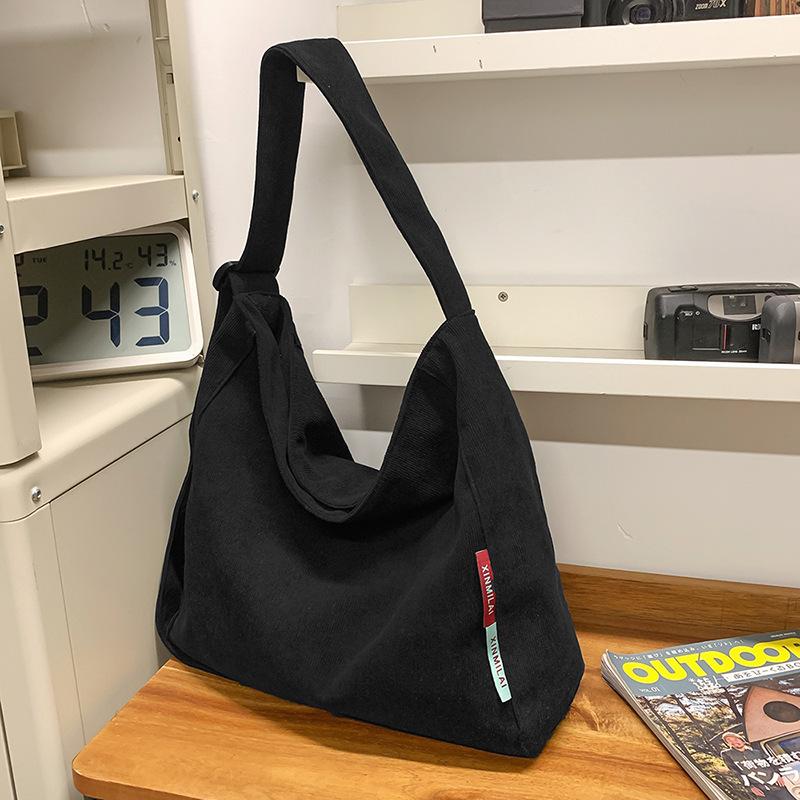 Холщовая модная текстура большая вместимость однотонная сумка-ведро 2025 весна новая персонализированная модная на одно плечо мессенджер женская сумка