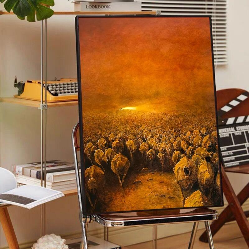 Zdzislaw Beksinski Kunst Anime Plakater Klistrete Hvitpapirklistremerke DIY Rom Bar Kafé Kawaii Rominnredning