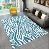 3D Fargerikt Sebra-mønster Områdeteppe, Teppe for Stue Soverom Sofa Kontor Dørmatte Dekorasjon, Sklisikker Gulvmatte for Barn