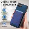 For iPhone 16e Phone Case Retro Jean Cloth Texture Leather Back Cover with Card Holder