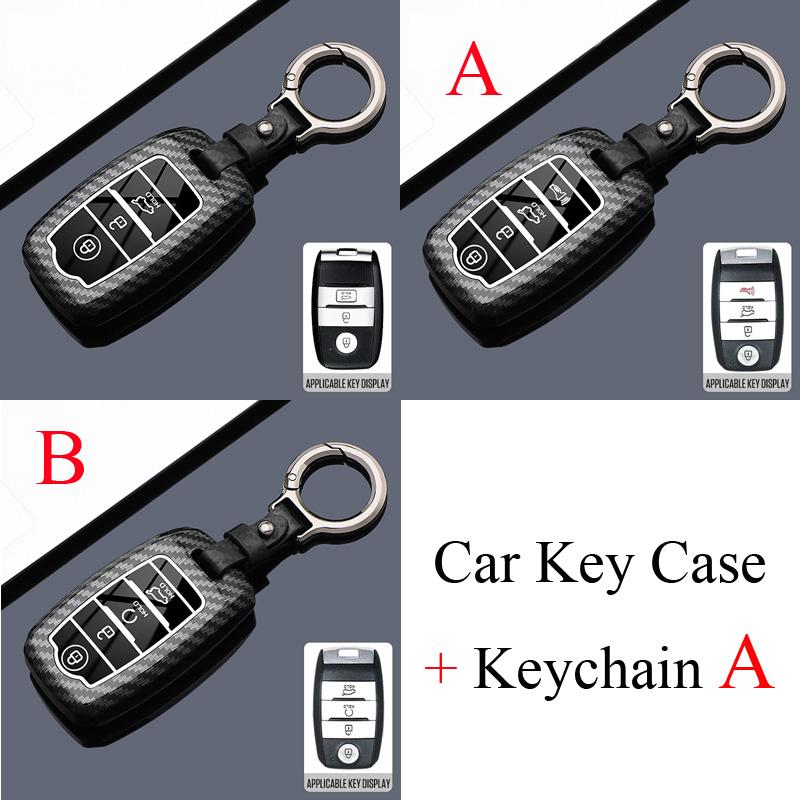 3 4 Buttons Carbon Style ABS Car Key Case Cover Fob for KIA Sportage Cerato Optima K2 K3 K4 K5 RIO Picanto Soul Sorento Sedona