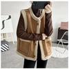 Doppelseitige Weste Damen Vintage Schaffell Pelzweste Wendeweste Herbst Winter Braune Weste