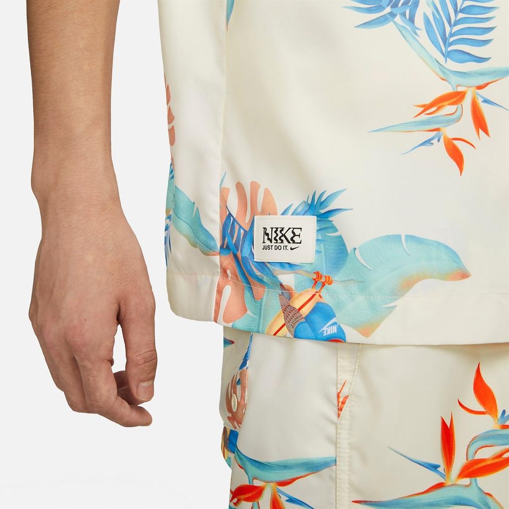 Nike Embroidered Logo Floral Print Breathable Polo Shirt Men Tops FQ0348-110