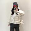 New Knitted Sleeve Splicing Hooded Padded Jacket Women's Year Winter Small Versatile Thickened Padded Jacket