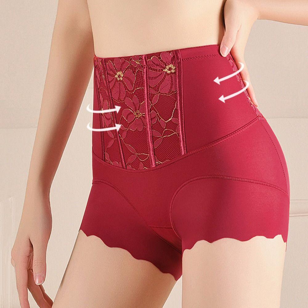 

Мереживна Квіткова Післяпологова Формуюча Білизна з Високою Талією Безшовні Трусики Пуш-ап Брифи Післяпологові XL чорний