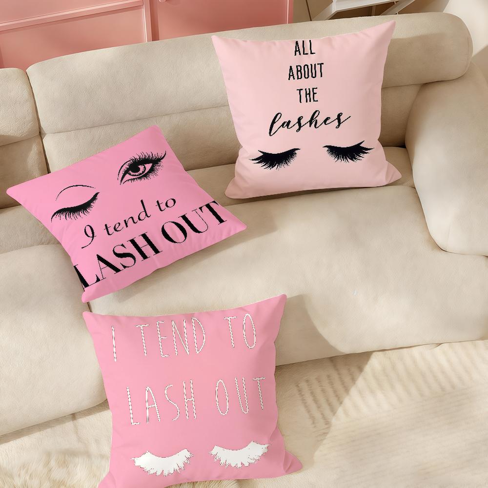 Ins Style Beauty Makeup Eyelash Pillow Case Applicable Space For Guest Rooms Interiors Cars Office House Decoration