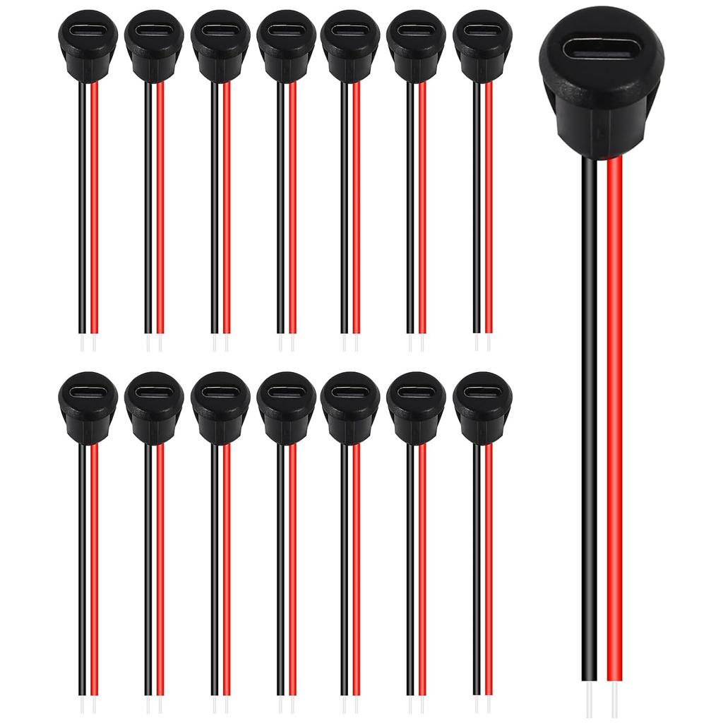 5/10PCS Type-C Female Chassis 2Pin Direct Crimp USB Female Chassis C Connector Jack Female Charging Port with Card Buckle USB-C