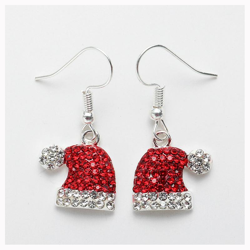 

Женские сверкающие серьги-подвески в виде рождественской шляпы из олененка и циркония — очаровательный праздничный дизайн, можно использовать как украшения — идеальный подарок для женщин, которые любят Рождество красный