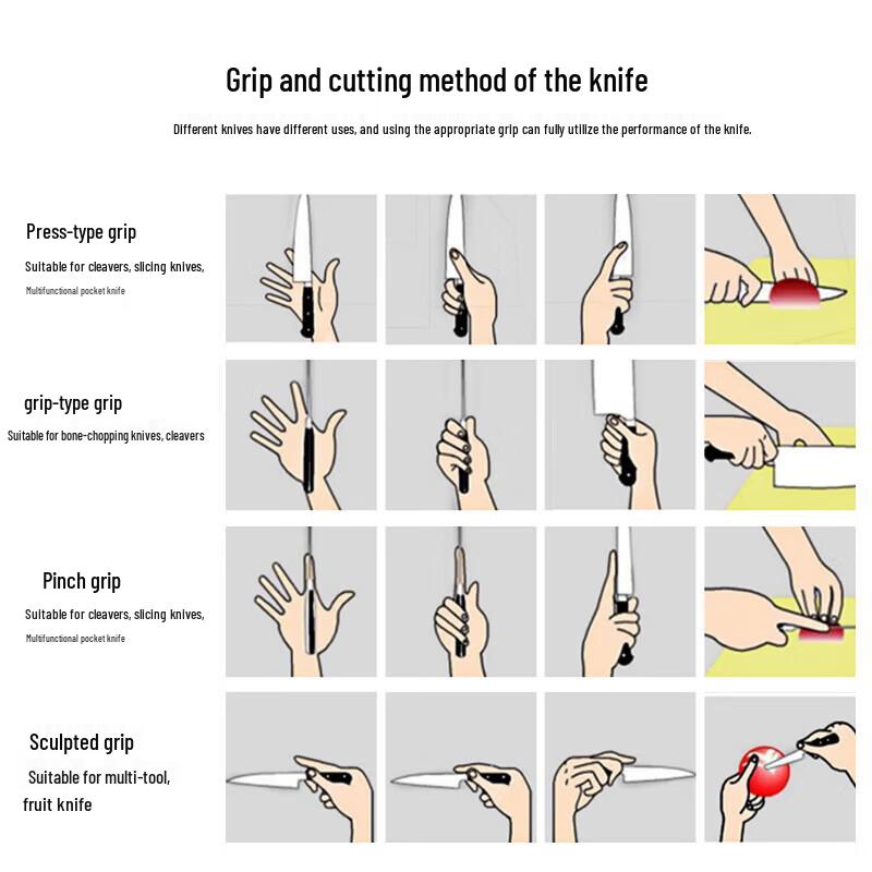 OOU Master Series Schwarzes Messer 7-teiliges antibakterielles Camping-Set
