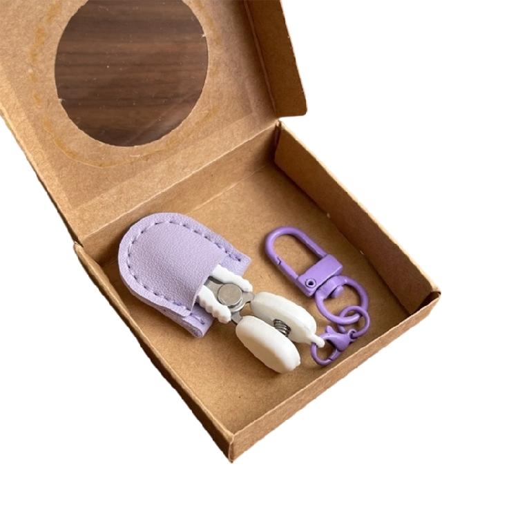 

Pocket Sized Metal Scissors With Keychain Hook Tiny Sewing Sheath with Protective Cover For Travel Outdoor Activity фиолетовый