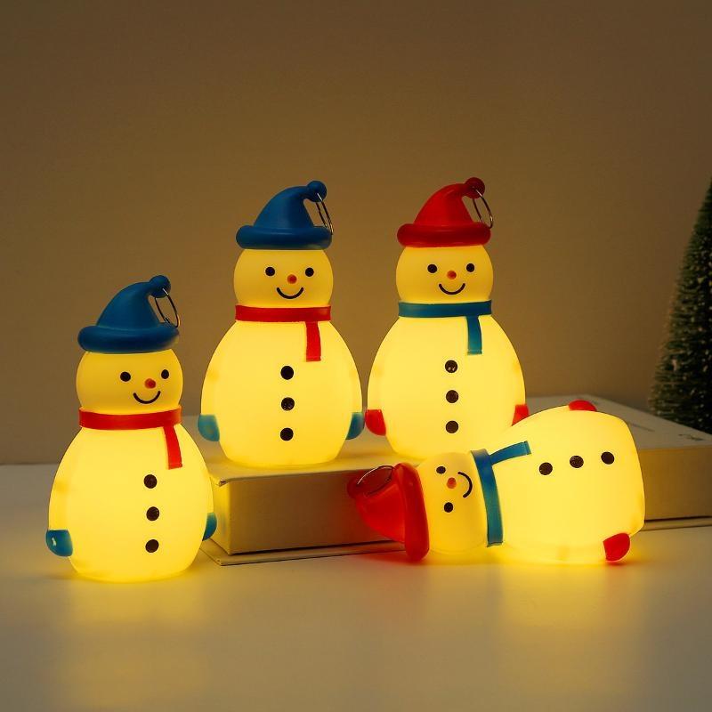 Christmas Decorations Children's Portable Small Night Light LED Emitting Snowman Christmas Decoration Props