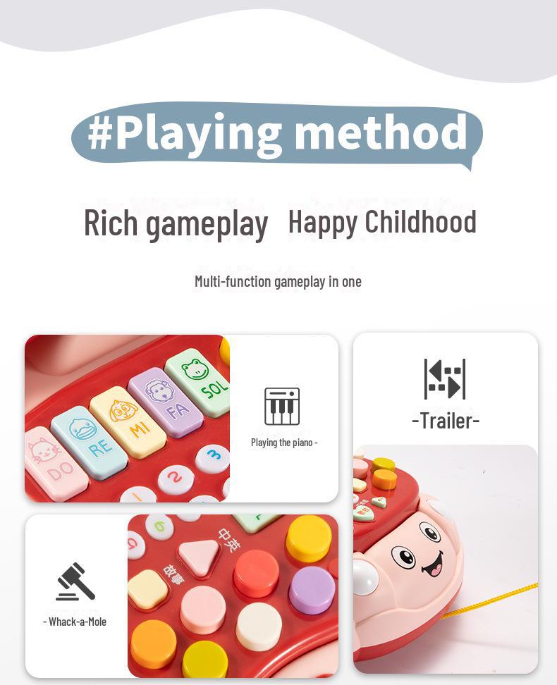 Giocattolo educativo retrò per telefono musicale per bambini da 0 a 3 anni