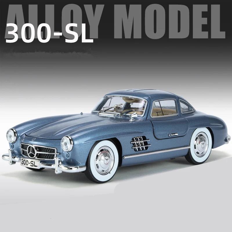 New 1:24 Mercedes-Benz 300SL Alloy Car Model Diecast Metal Classic Vehicle Car Model Simulation Sound Light Collection Toy Gift