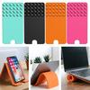 Selfie Grip for Smartphone Silicone Phone Stand with Suction Cups, Foldable Flexible Desk Desktop Dock Holder Tablet Laptop, Convertible Travel Mirror
