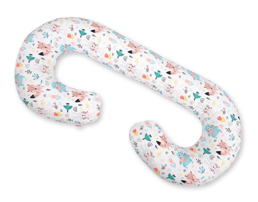 Pregnancy pillow type C removable cover pillow for pregnant women, for breastfeeding - blue teddy bears
