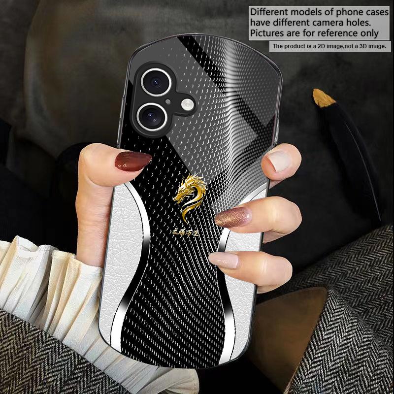 The majestic dragon head For iPhone 17 16 15 14 Pro 13 Plus 12 mini 11 Pro Max XR X S 7 8 Elliptical Tempered Glass Phone Case