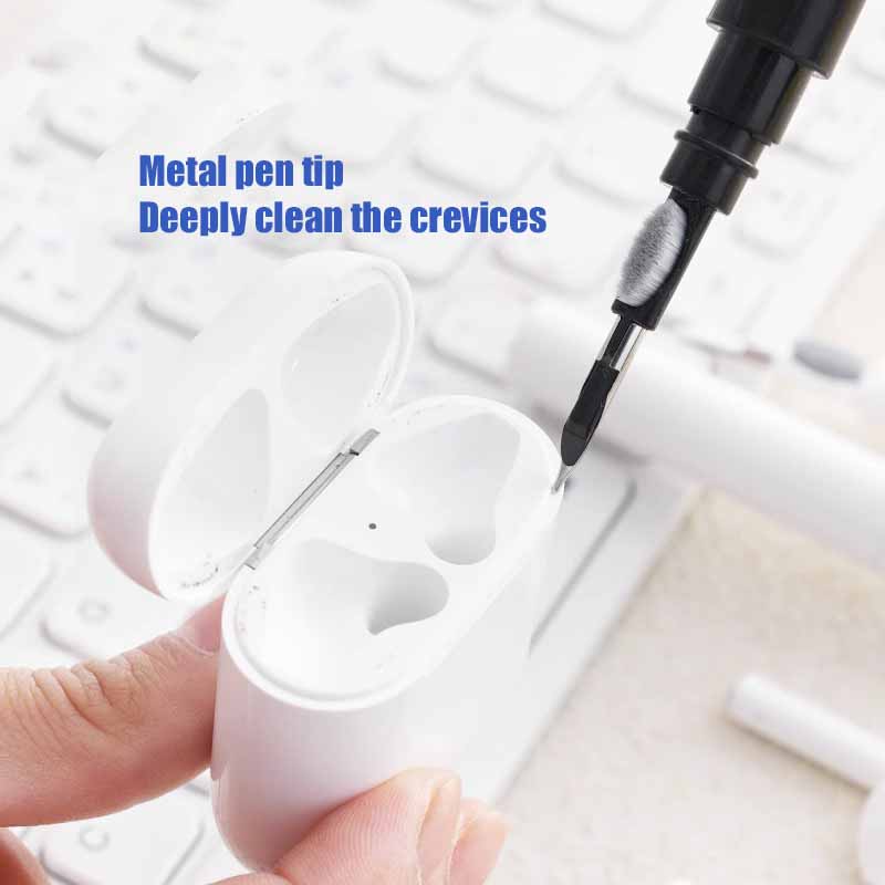 Bluetooth Earbuds Cleaning Pen Multi-Function Dust Removal Tool Earphone Cleaning Brush for AirPods/Headphones Portable Hygienic Accessory Kit