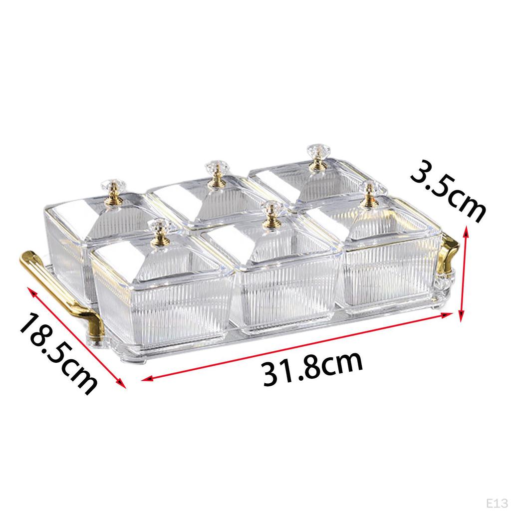 Dried Fruit Plate Appetizer Plate, Divided Serving Dishes Candy Nuts Dish with Lid for Party