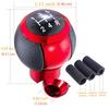 Arenbel 5 Speed Car Gear Lever Shift Knob Head PU Stick Shift Handle Fit Most Manual Automobiles Red Black
