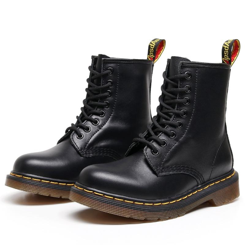 Stivali Alti Lei Yu in Morbida Pelle Napa Stivaletti Corti da Donna Scarpe Casual alla Moda in Pelle da Uomo