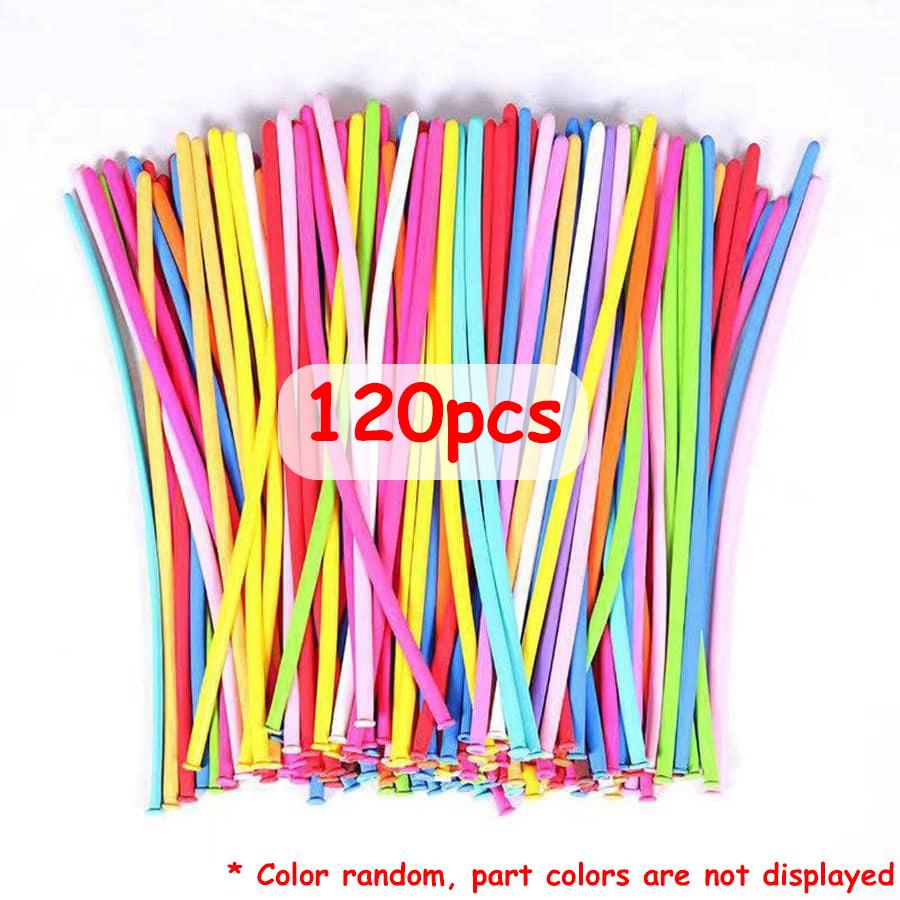 40/80/120pcs 26cm Strip Balloon with Mini Pump Colorful Artistic Balloon Birthday Party Festival Background Decoration Props