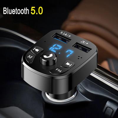FM vysílač do auta Bezdrátový Bluetooth 5.0 FM Radio Modulátor Autokomplet 3.1A USB nabíječka do auta Handsfree Aux Audio MP3 přehrávač