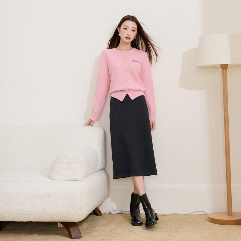 Sancai Plus Size A-Line Knit Midi Skirt
