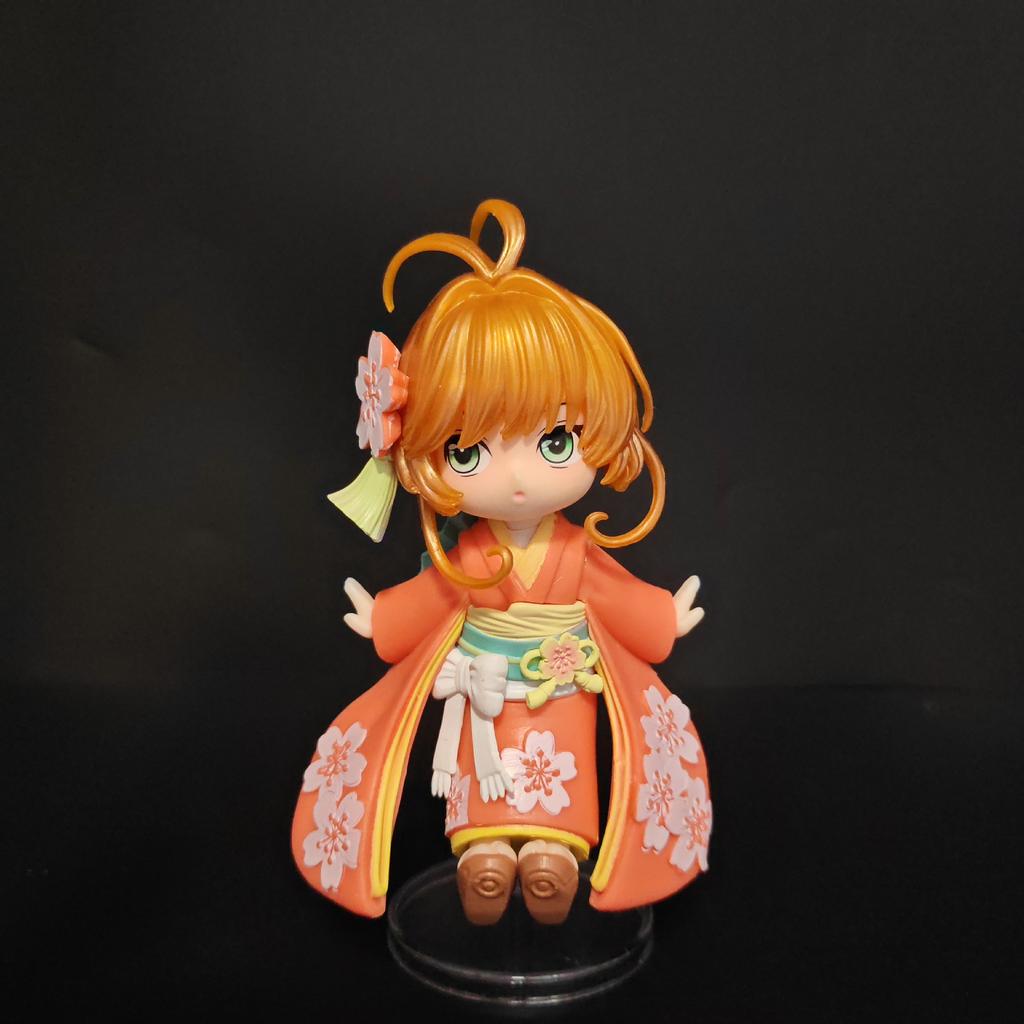 12cm Q Version KINOMOTO SAKURA And Friends Kimono GK Statue Collectible Kawaii Figurine Model Desktop Decor Gift Toys
