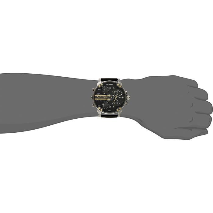 Montre DIESEL DZ7348 cuir noir multi-fuseaux